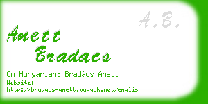 anett bradacs business card