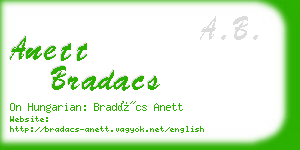 anett bradacs business card